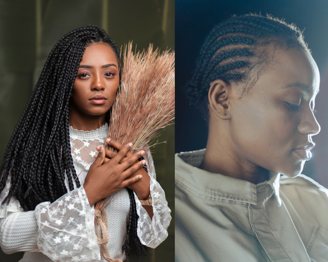 2 women with braids